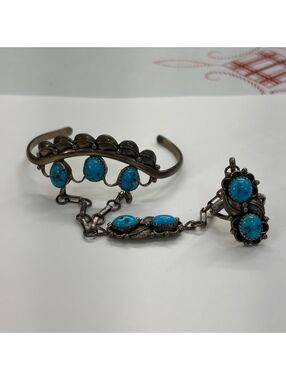 R. Jack Navajo kingman turquoise slave bracelet vintage